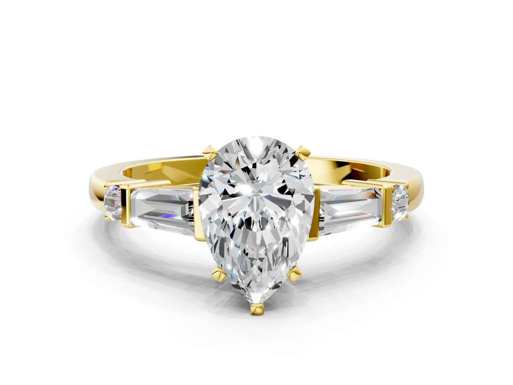 PEAR BAGUETTE ROUND CHANNEL RING - M&D Signature Jewels