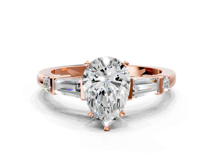 PEAR BAGUETTE ROUND CHANNEL RING - M&D Signature Jewels
