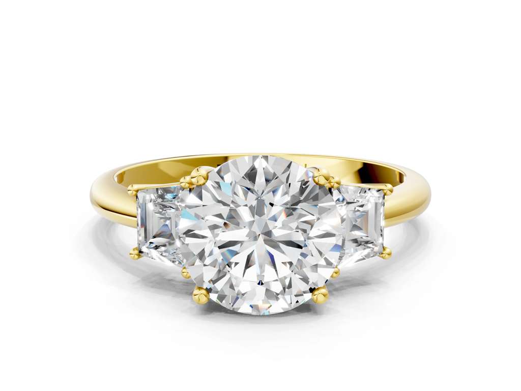 ROUND TRAPAZOID 3 STONE RING - M&D Signature Jewels
