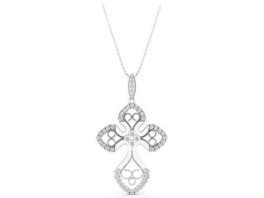 MILGRAIN CROSS PENDANT
