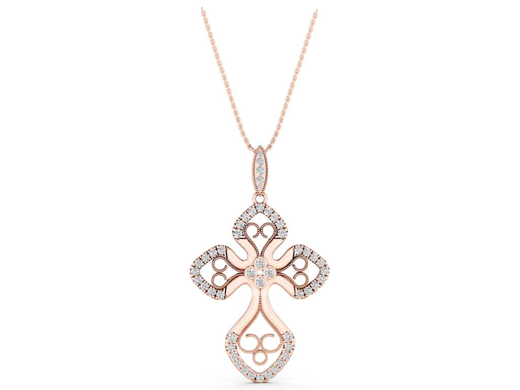 MILGRAIN CROSS PENDANT