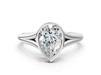 PEAR ACCENTED BEZEL RING