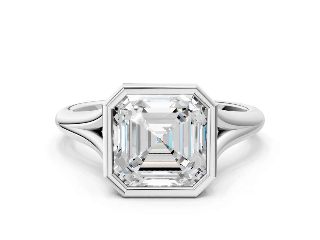 ASSCHER ACCENTED BEZEL RING