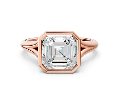 ASSCHER ACCENTED BEZEL RING