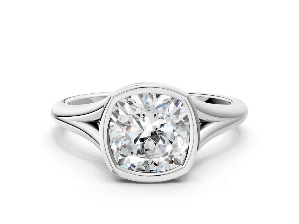 CUSHION ACCENTED BEZEL RING