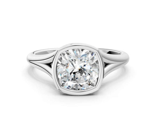 CUSHION ACCENTED BEZEL RING
