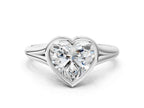 HEART ACCENTED BEZEL RING