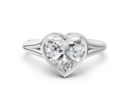 HEART ACCENTED BEZEL RING
