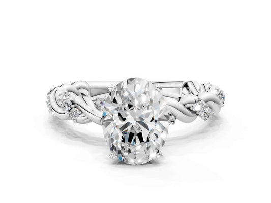 OVAL TWISTED PAVE RING
