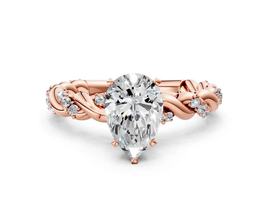 PEAR TWISTED PAVE RING - M&D Signature Jewels