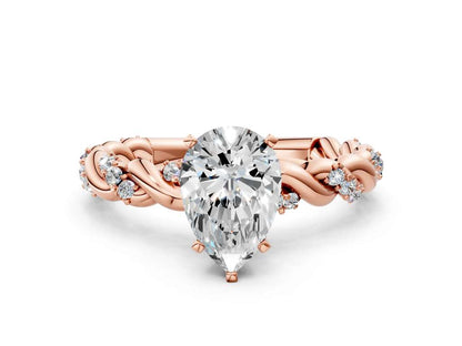 PEAR TWISTED PAVE RING - M&D Signature Jewels