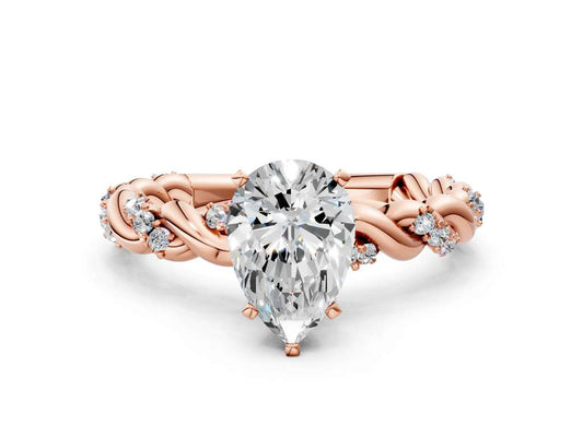 PEAR TWISTED PAVE RING - M&D Signature Jewels