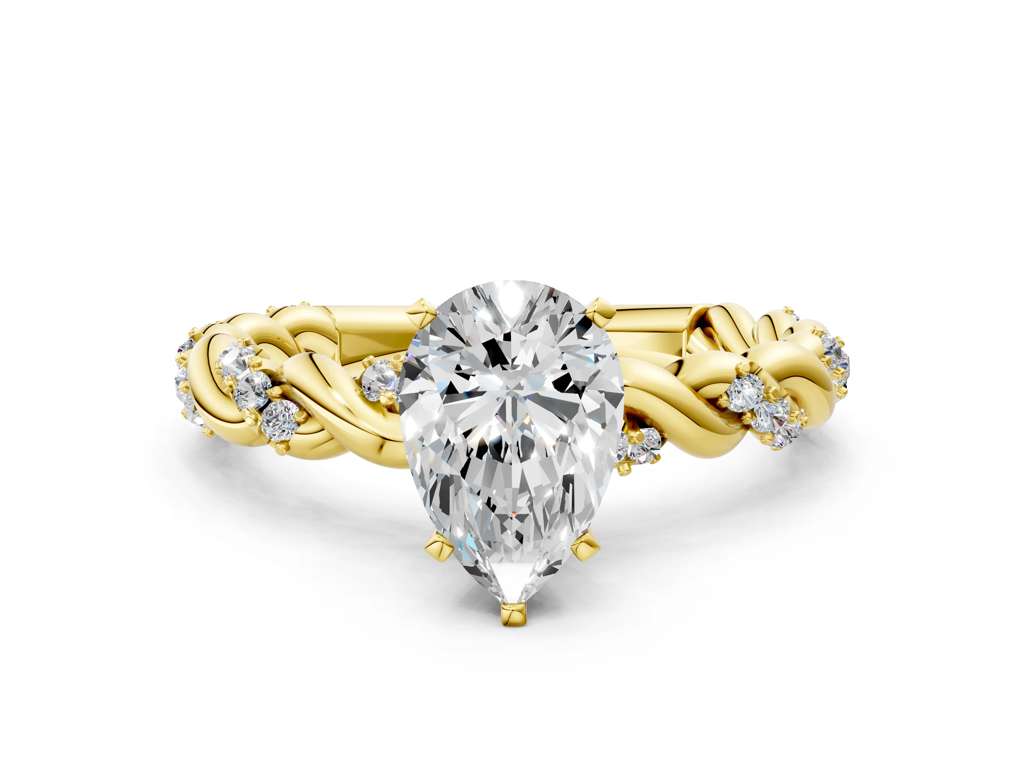 PEAR TWISTED PAVE RING - M&D Signature Jewels