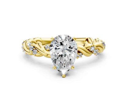 PEAR TWISTED PAVE RING - M&D Signature Jewels