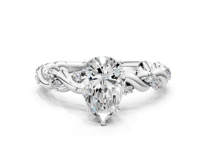PEAR TWISTED PAVE RING - M&D Signature Jewels