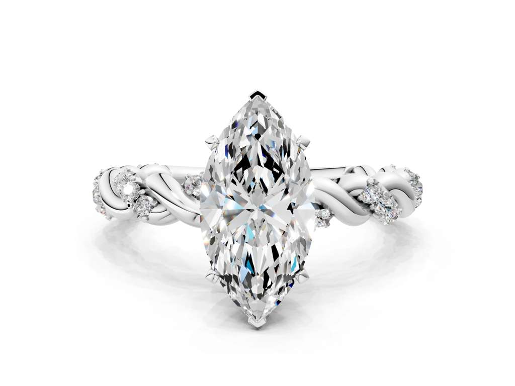 MARQUISE TWISTED PAVE RING