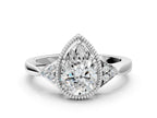 PEAR MILGRAIN VINTAGE RING