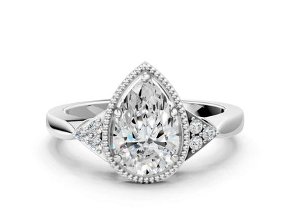 PEAR MILGRAIN VINTAGE RING - M&D Signature Jewels