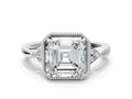 ASSCHER MILGRAIN VINTAGE RING