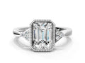 EMERALD MILGRAIN VINTAGE RING
