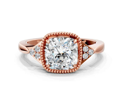 CUSHION MILGRAIN VINTAGE RING - M&D Signature Jewels
