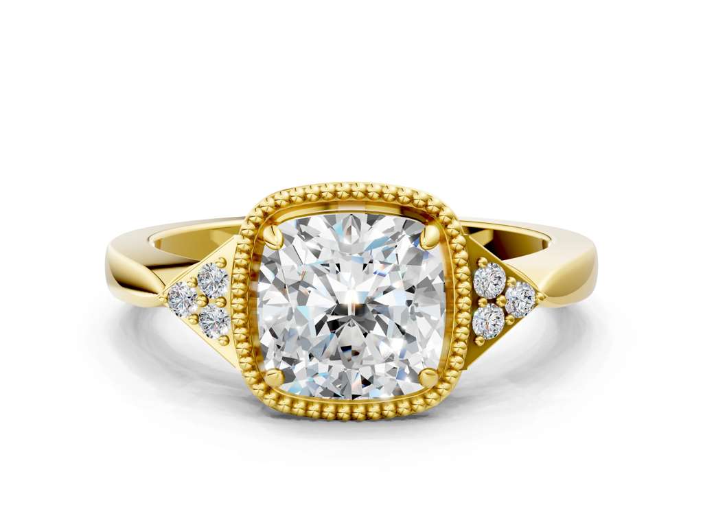 CUSHION MILGRAIN VINTAGE RING - M&D Signature Jewels