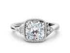 CUSHION MILGRAIN VINTAGE RING