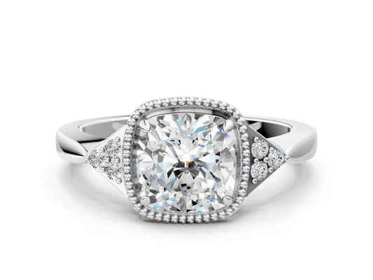CUSHION MILGRAIN VINTAGE RING