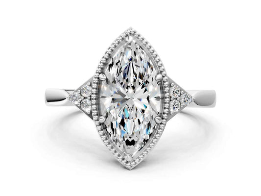 MARQUISE MILGRAIN VINTAGE RING