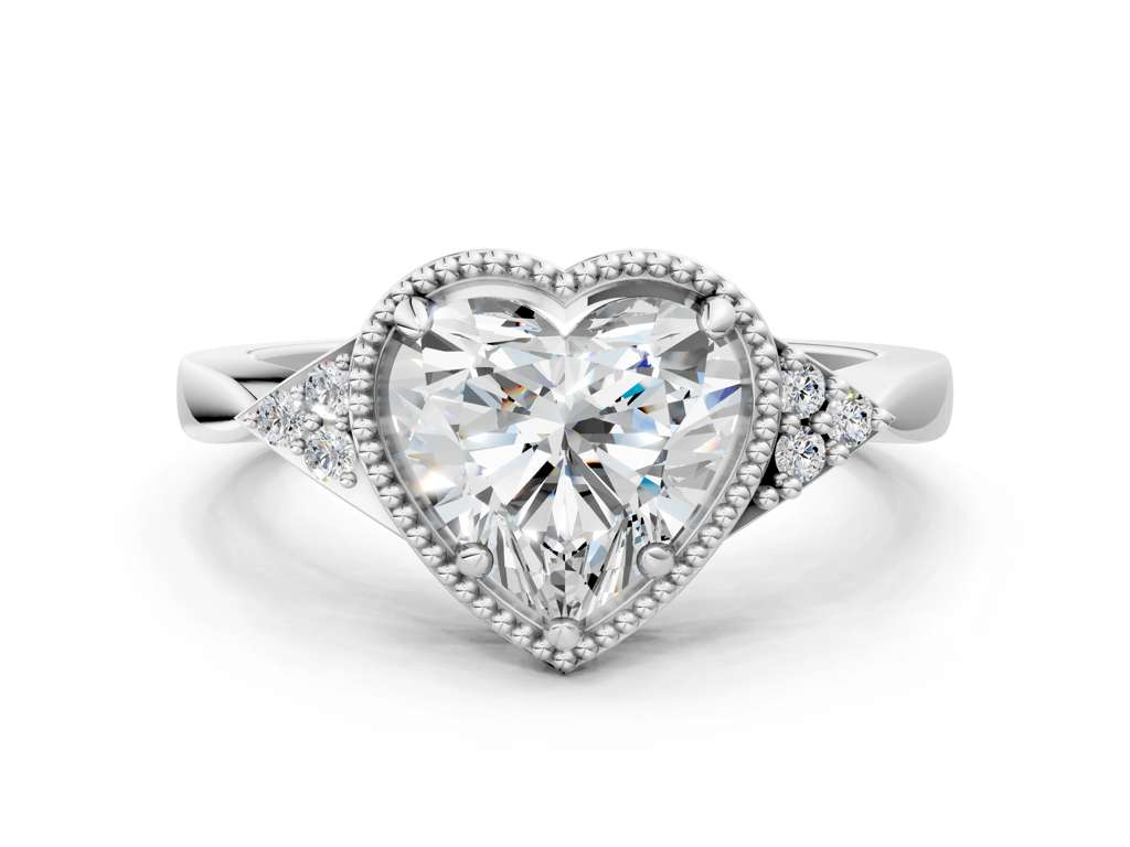 HEART MILGRAIN VINTAGE RING