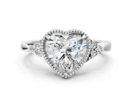 HEART MILGRAIN VINTAGE RING