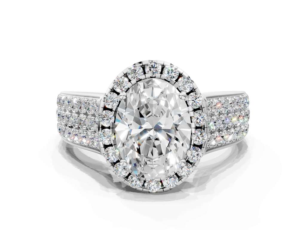 OVAL THREE ROW VINTAGE RING