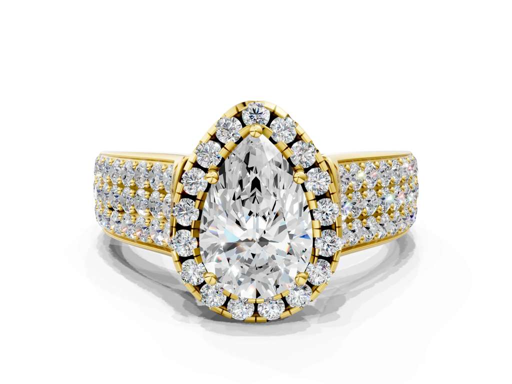 PEAR THREE ROW VINTAGE RING - M&D Signature Jewels