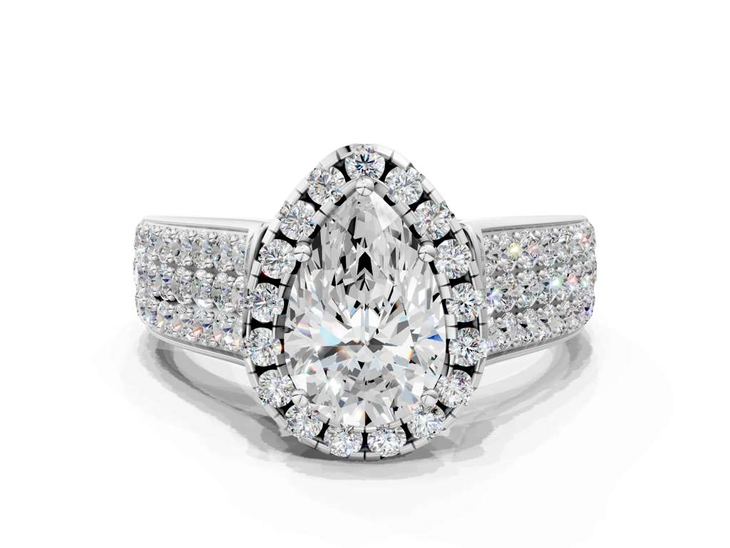 PEAR THREE ROW VINTAGE RING