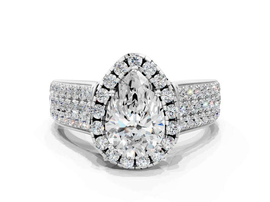 PEAR THREE ROW VINTAGE RING