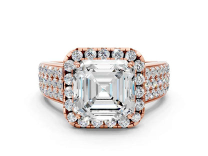 ASSCHER THREE ROW VINTAGE RING - M&D Signature Jewels