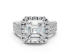 ASSCHER THREE ROW VINTAGE RING