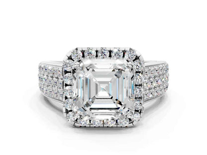 ASSCHER THREE ROW VINTAGE RING - M&D Signature Jewels