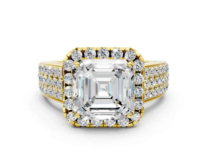 ASSCHER THREE ROW VINTAGE RING - M&D Signature Jewels