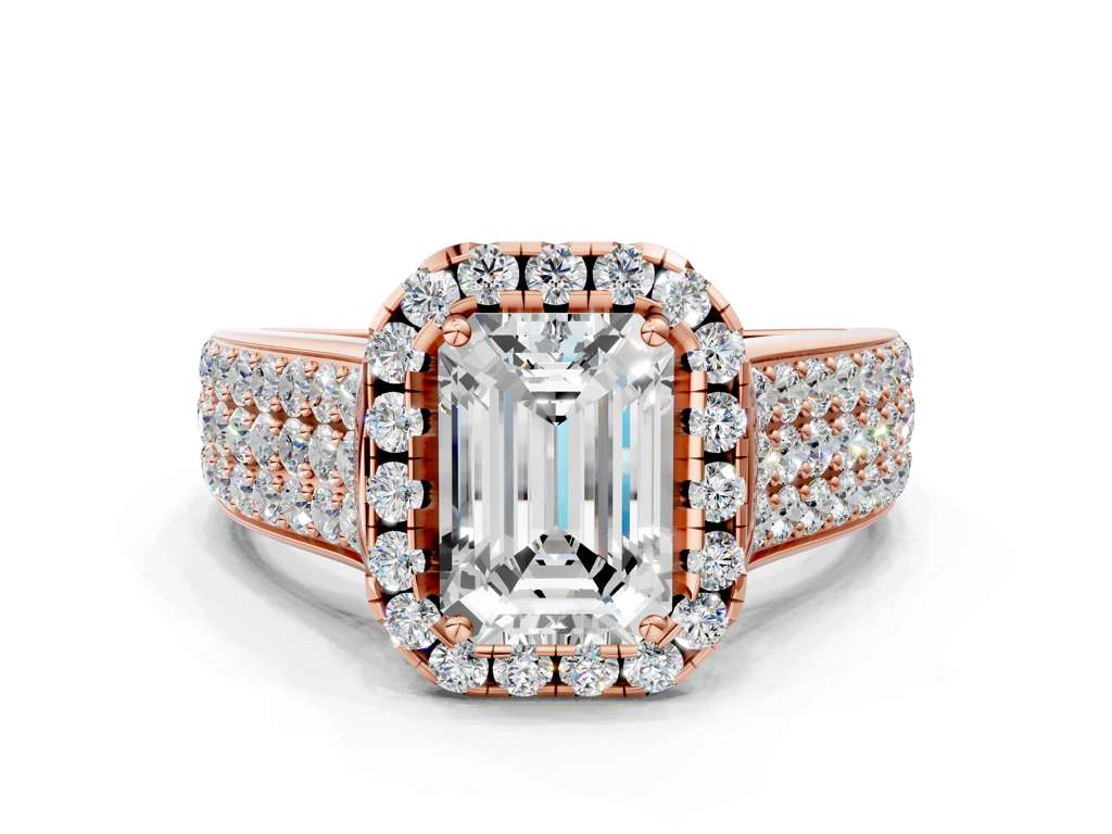 EMERALD THREE ROW VINTAGE RING - M&D Signature Jewels