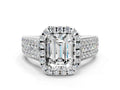 EMERALD THREE ROW VINTAGE RING