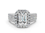 EMERALD THREE ROW VINTAGE RING