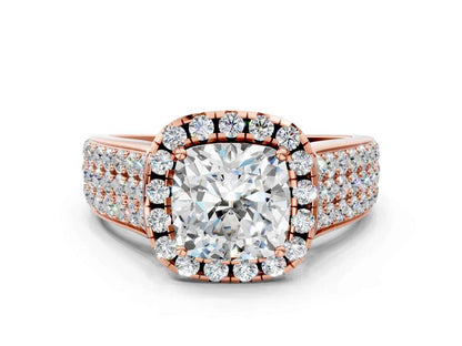 CUSHION THREE ROW VINTAGE RING - M&D Signature Jewels