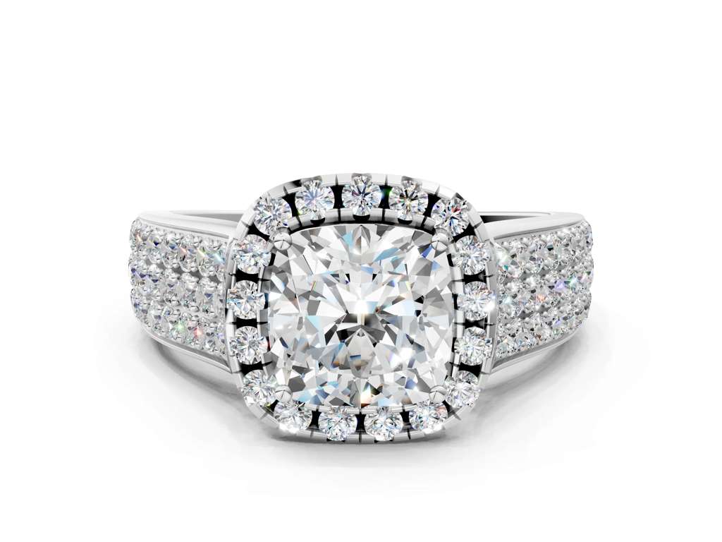 CUSHION THREE ROW VINTAGE RING