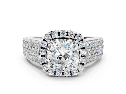 CUSHION THREE ROW VINTAGE RING - M&D Signature Jewels