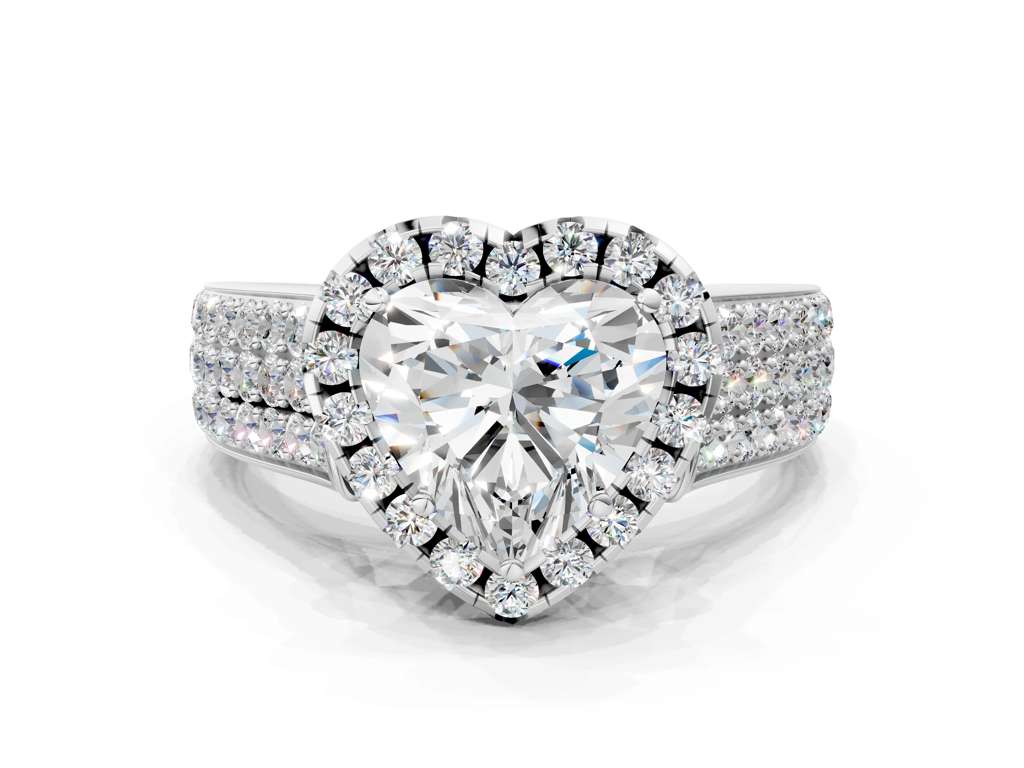 HEART THREE ROW VINTAGE RING