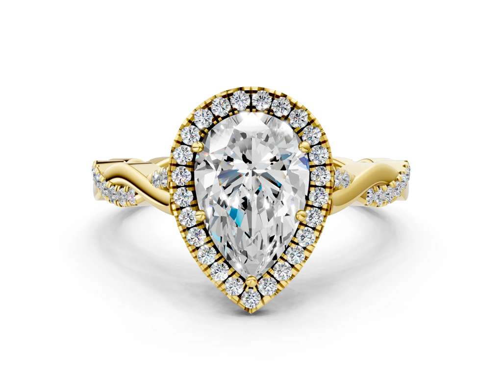 PEAR TWIST HALO - M&D Signature Jewels