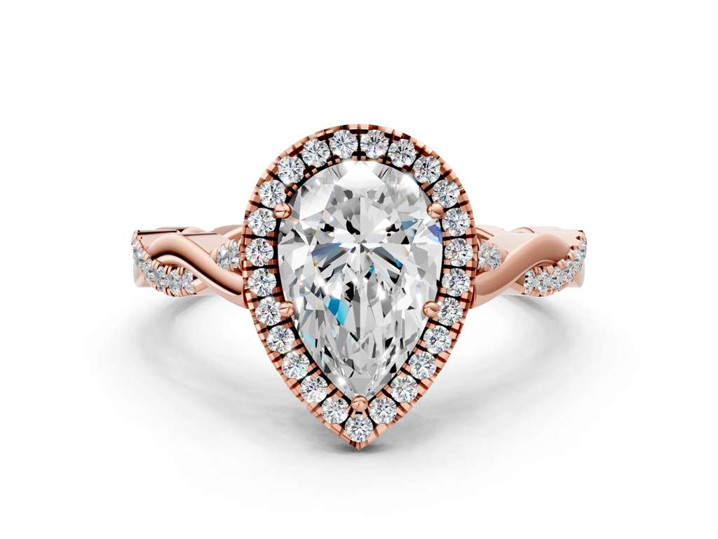 PEAR TWIST HALO - M&D Signature Jewels