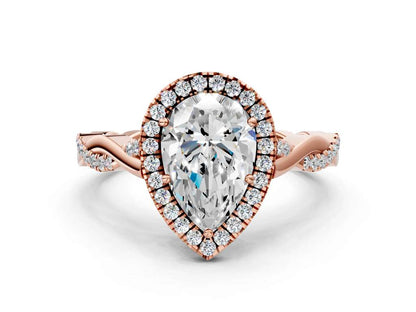 PEAR TWIST HALO - M&D Signature Jewels