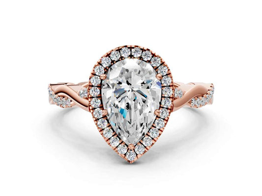 PEAR TWIST HALO - M&D Signature Jewels
